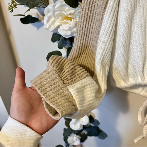 NWT Hollister Waffle Knit Sweater with Tie Front & Open Back - Picture 5 of 7